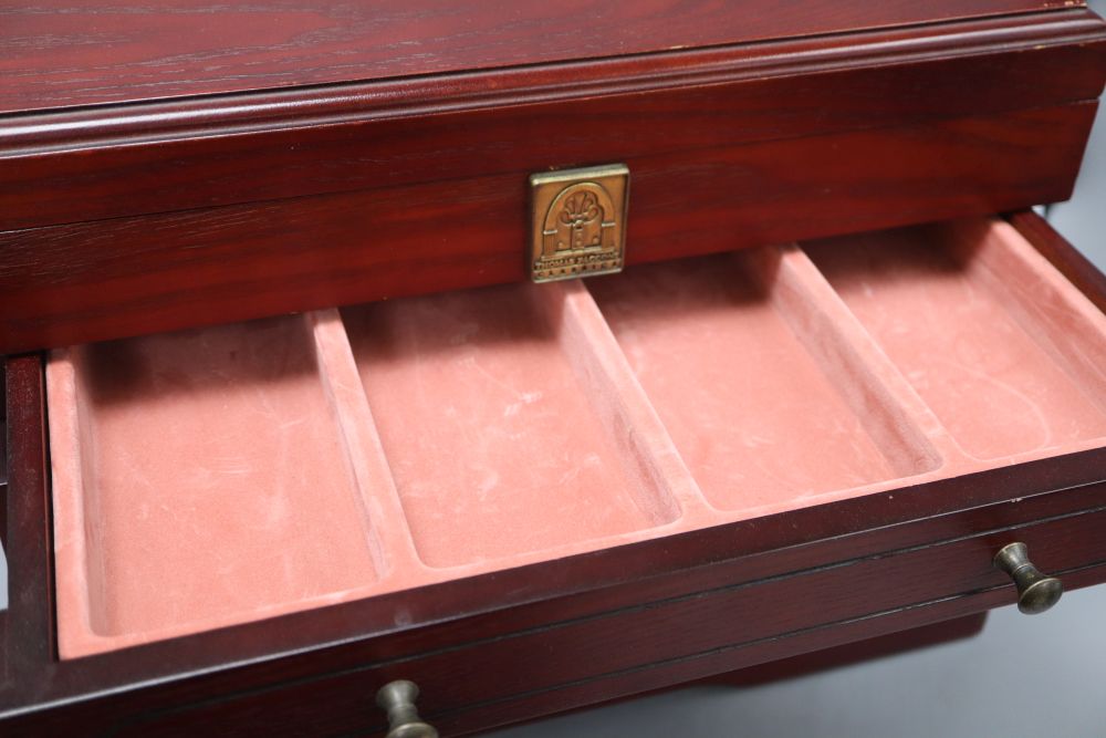 A Thomas Pacconi stained wood jewellery cabinet